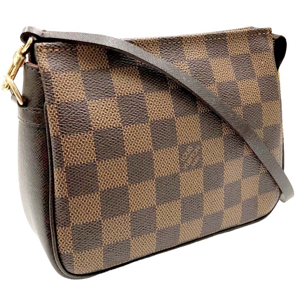Louis Vuitton Trousse Makeup Clutch Damier Ebene Brown Accessory Brown Zipper